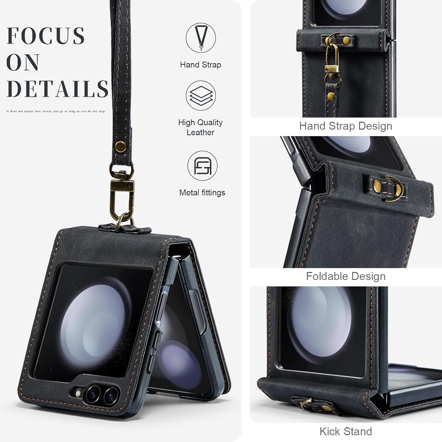 Custodia a Portafoglio per Galaxy Z Flip 5, Con Blocco RFID, Antiurto, Slot per Schede, Pelle PU Di Alta Qualità, Chiusura Magnetica, Custodia Verticale in Pelle Compatibile Con Samsung Galaxy Z