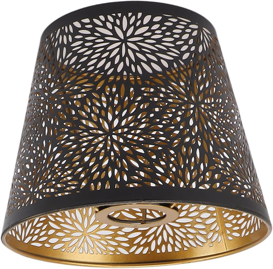 Copriparalume in Metallo, Paralume E26 E27 Con Decoro Interno Oro per Lampada Da Tavolo
