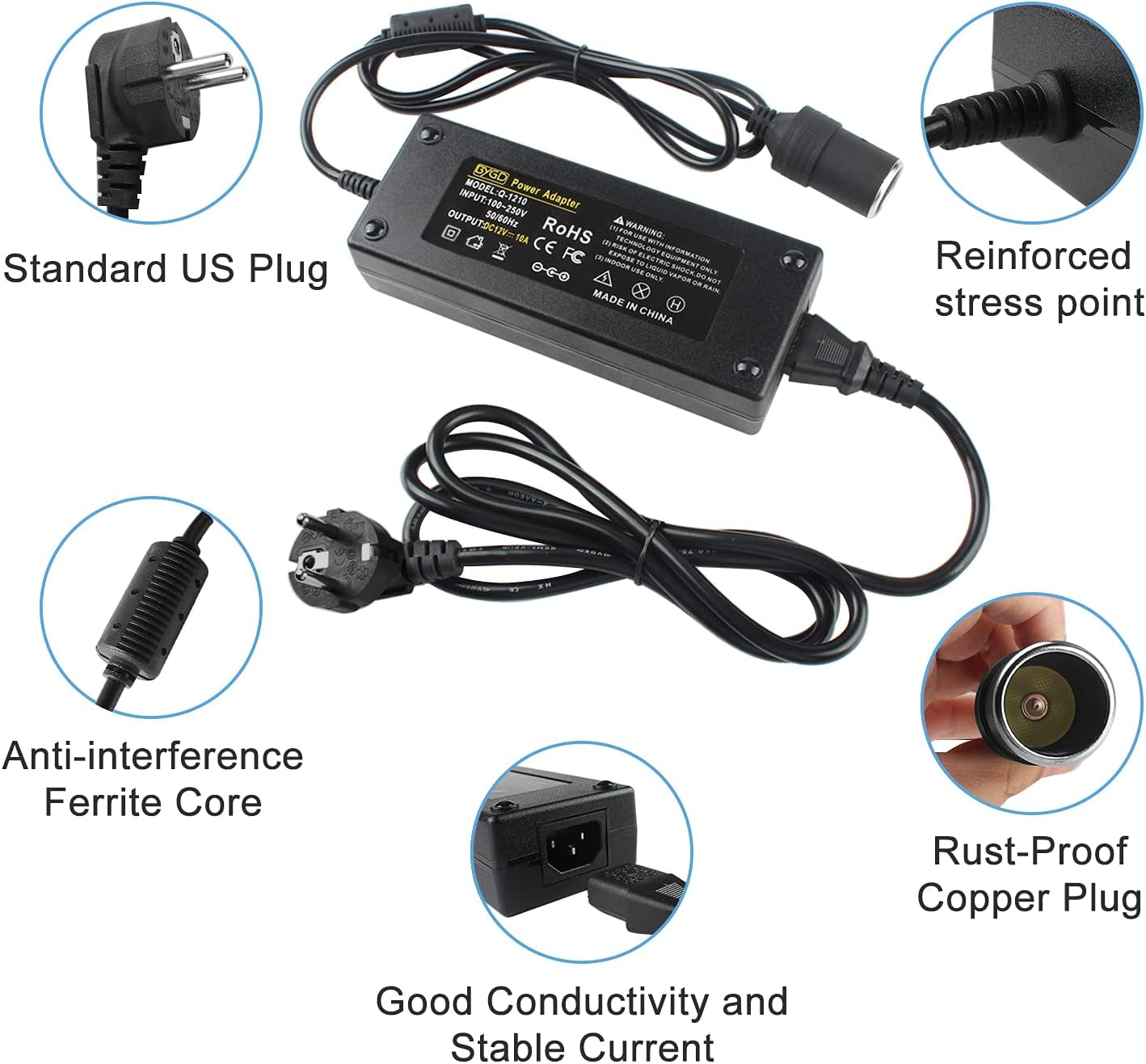 Adattatore 12 V 220 V 10 a 120 W, Adattatore 220 V 12 V Accendisigari Convertitore Presa Accendisigari Auto Adattatore Di Alimentazione Adattatore Di Alimentazione Da Sigaro a Alimentazione