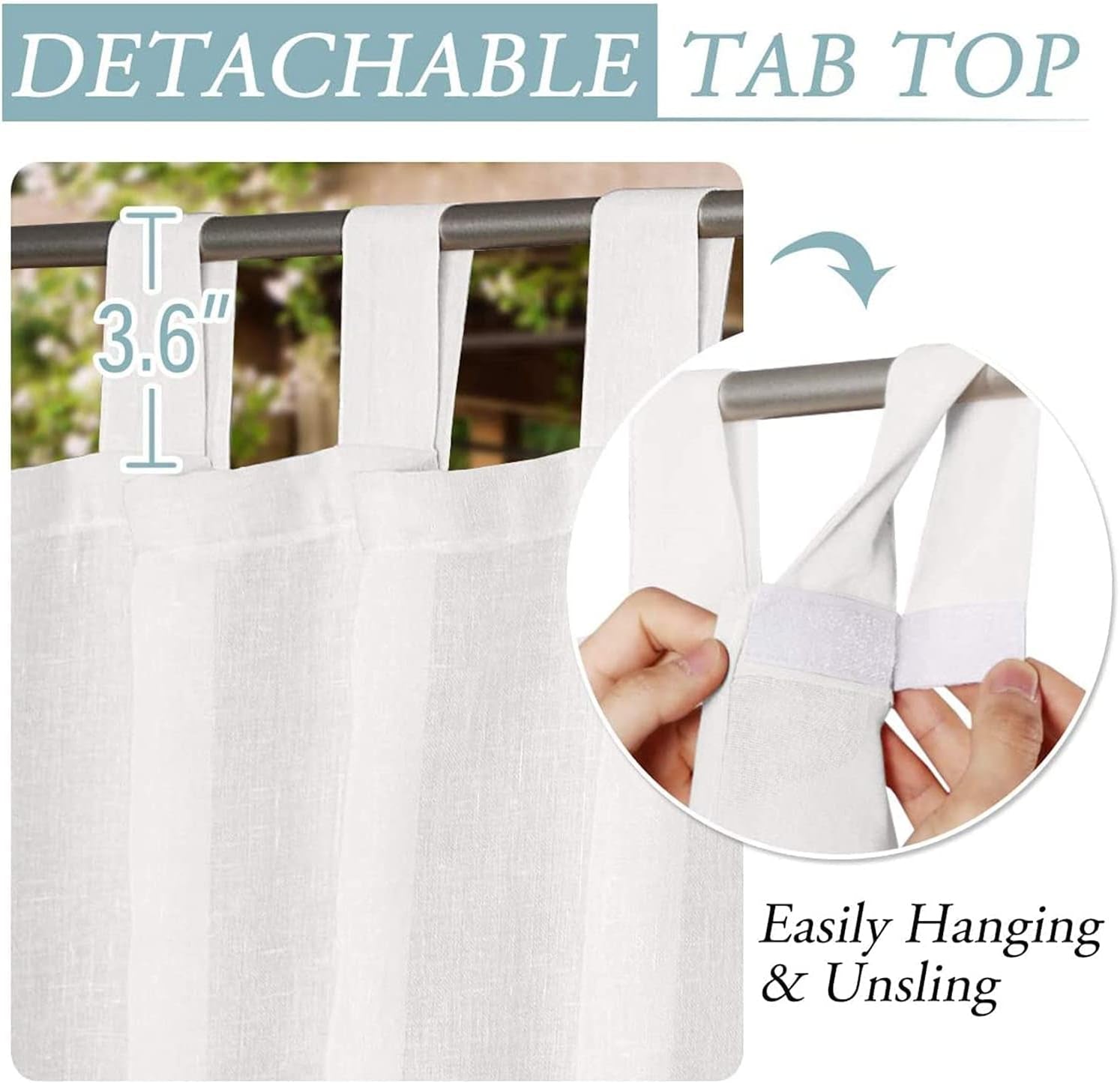 Tenda Balcone Esterno Tenda Da Esterno Impermeabile Tenda Da Sole per Esterno Tende Semitrasparenti Con Staccabile Passanti Tende Da Esterno 2 Pezzi