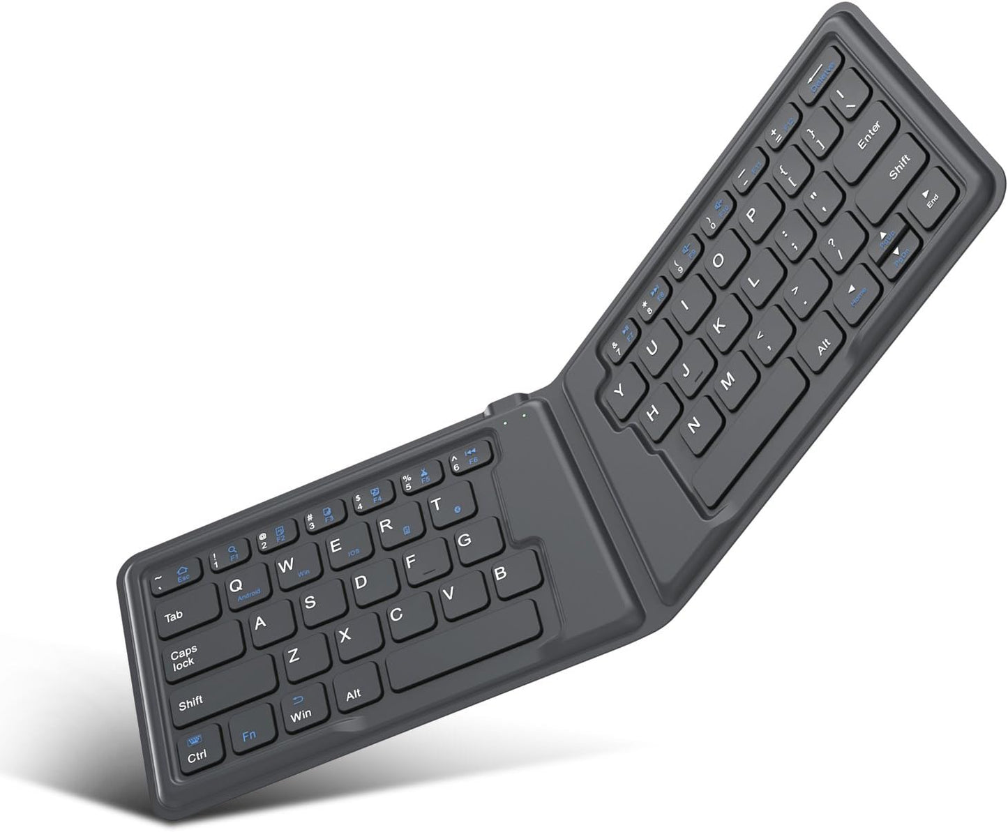 Tastiera Universale Pieghevole, Ultra Sottile Tastiera Wireless Bluetooth Portatile Ricariabile, in Versione Americana/Internazionale, per I Smartphone Ios, Android E Windows, Grigio