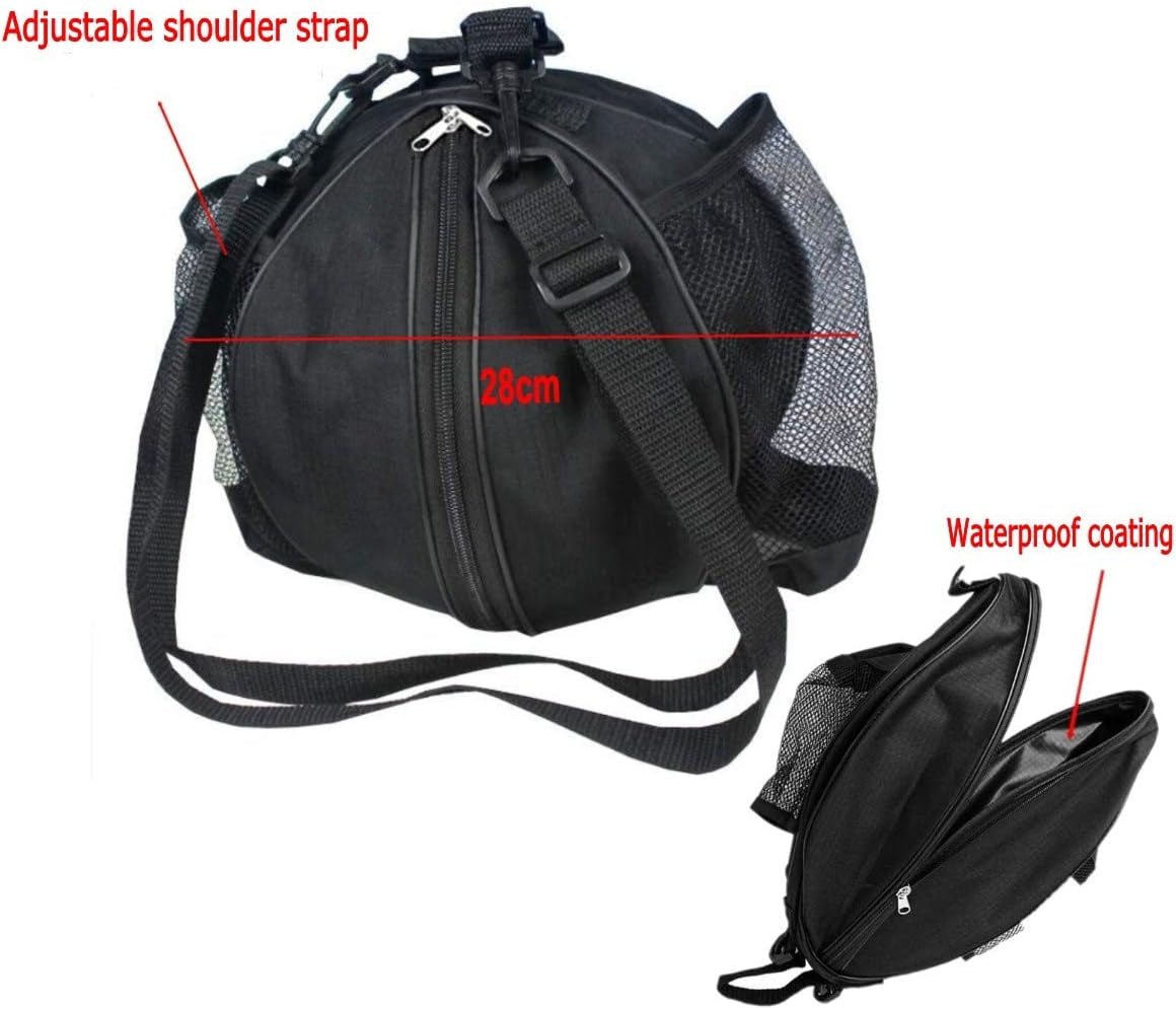 Borsa a Tracolla Porta Pallone Basket Palla Calcio Pallavolo, Sacchetto Sportivo Con Due Tasche Rete per Borraccia, Zaino Portapalloni Calcio Basket