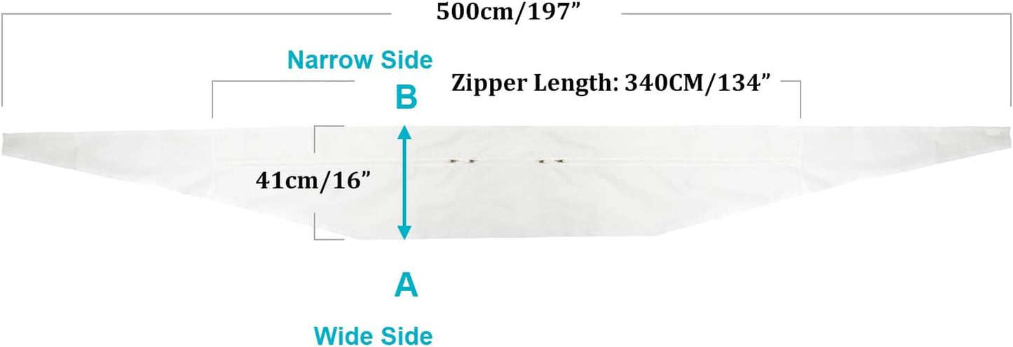 500CM Guarnizione Universale per Finestre per Condizionatore Portatile, Asciugatrice – per Tutti Climatizzatori Mobili, Facile Da Montare – Con Zip, Chiusura a Strappo