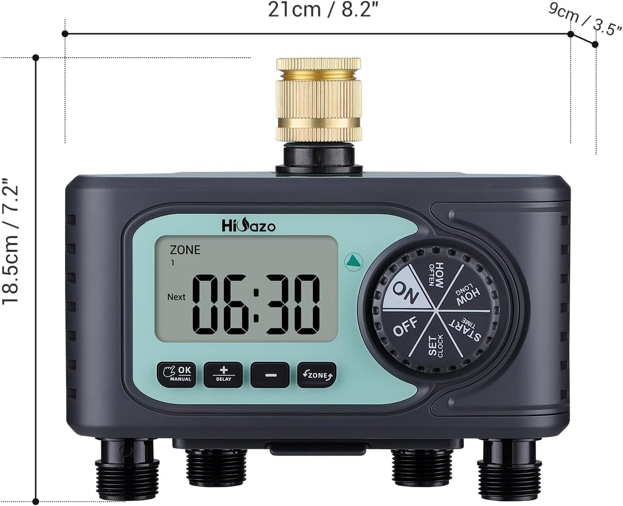 Centralina Irrigazione 4 Vie, 4 Programmi Di Irrigazione, Timer Irrigazione Automatica, Ritardo per Pioggia, Modalità Manuale, Programmatore Irrigazione per Prato E Giardino