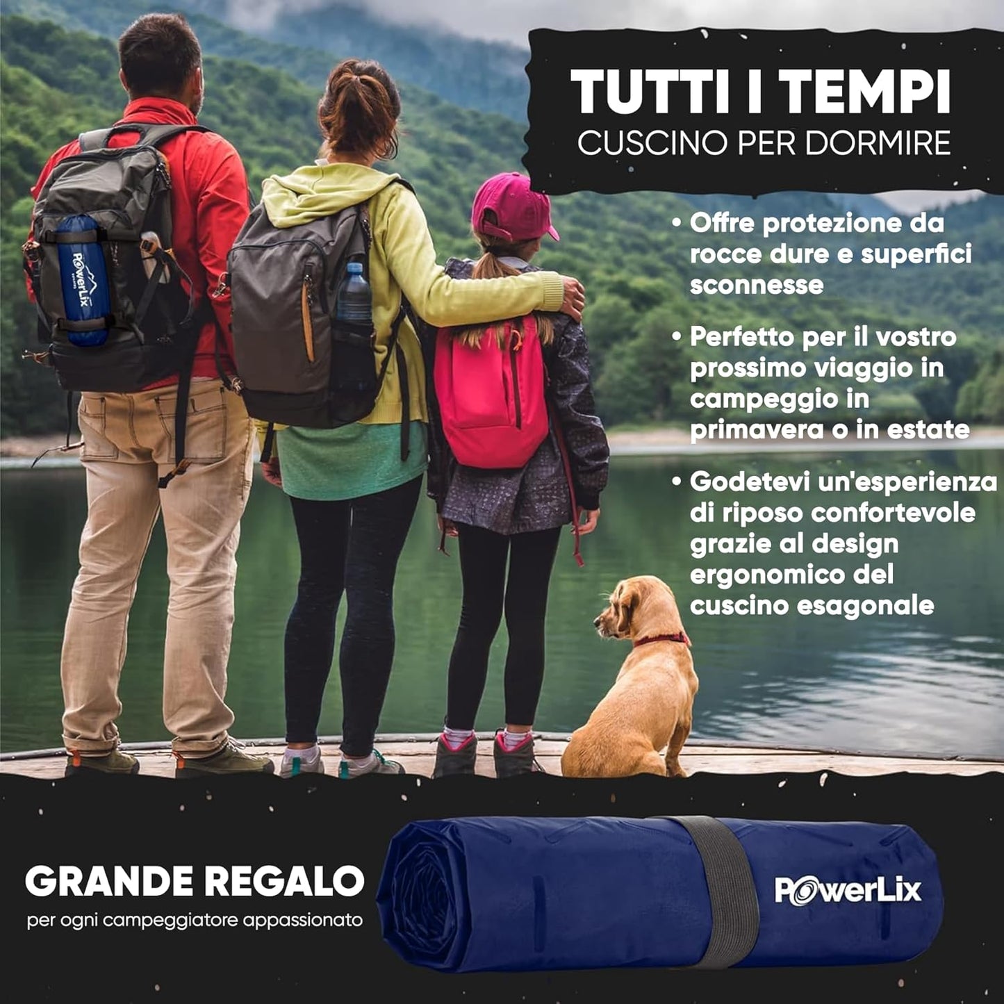 Materassino Campeggio Ultraleggero Ideale per Campeggio, Escursionismo, All'Aperto, Materasso Gonfiabile Compatto E Leggero - Airpad, Kit Di Riparazione Borsa per Il Trasporto