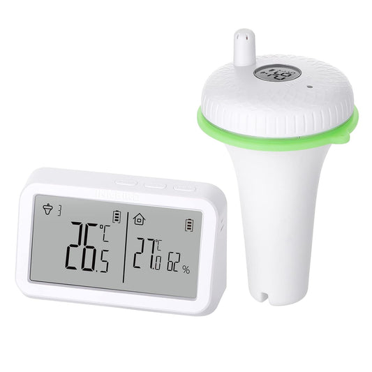 IBS-P02R Termometro per Piscina Digitale IPX7 Impermeabile Termometro Galleggiante Termometro Neonato Bagnetto Wireless Con Monitor Di Temperatura E Umidità per Piscina Acqua Bagno