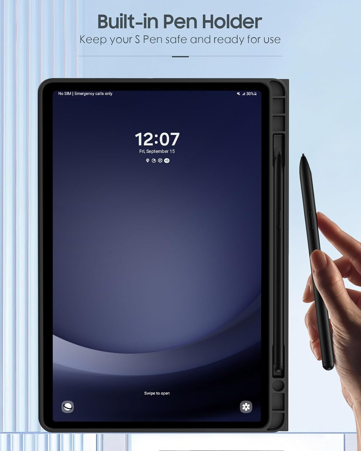 Custodia Con Tastiera per Galaxy Tab A9 Plus/ A9+, Cover Con Tastiera per Samsung Galaxy Tab A9 Plus/ A9+ 11" 2023 Con Supporto per S Pen Holder E Touchpad, Tastiera Bluetooth Rimovibile, Nero