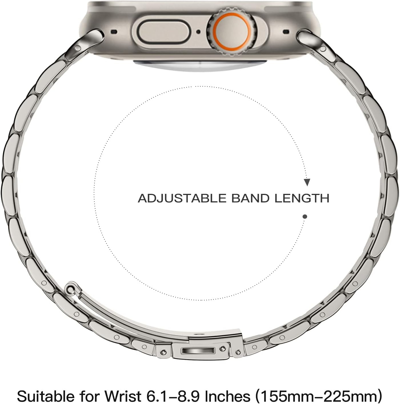 Cinturino in Metallo Compatibile Con Cinturino Apple Watch 49Mm 45Mm 44Mm 42Mm 41Mm 40Mm 38Mm, Cinturini Di Ricambio in Acciaio Inossidabile per Iwatch Series 8 7 6 5 4 3 2 1 Ultra SE
