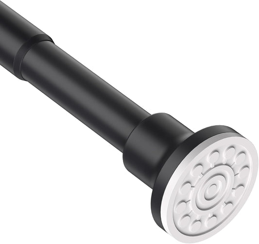 Asta per Tenda Da Doccia, Colore Nero Opaco, Regolabile, Telescopica, 74-255 Cm, Senza Fori E Antiruggine, per Bagno, Finestre