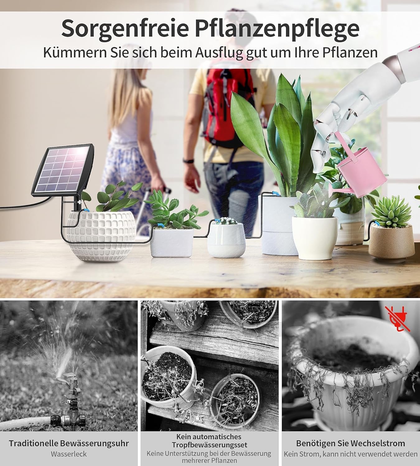 - Sistema Di Irrigazione a Goccia, Sistema Di Irrigazione Automatico, Sistema Di Irrigazione Da Giardino per Giardino E Balcone, Piante in Vaso Da Esterni, Verdure, Piante in Vaso