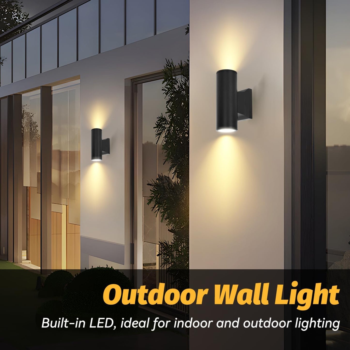 Applique LED Da Parete Esterno,Lampada Da Parete Alluminio Gu10,Impermeabile IP65 Luce Esterno Da Parete, per Patii,Giardini,Corridoi,Balconi,Vialetti,Lampadina Non Inclusa(2 Pacchi)