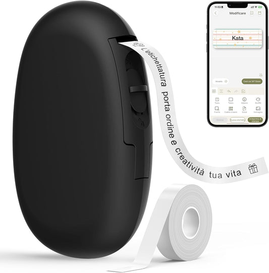 E10 Mini Etichettatrice Adesive Personalizzate, Bluetooth Stampante Termica Etichette per IOS E Android, Etichettatrice Etichette Adesive Adatta per Casa, Ufficio, Prezzo, Data