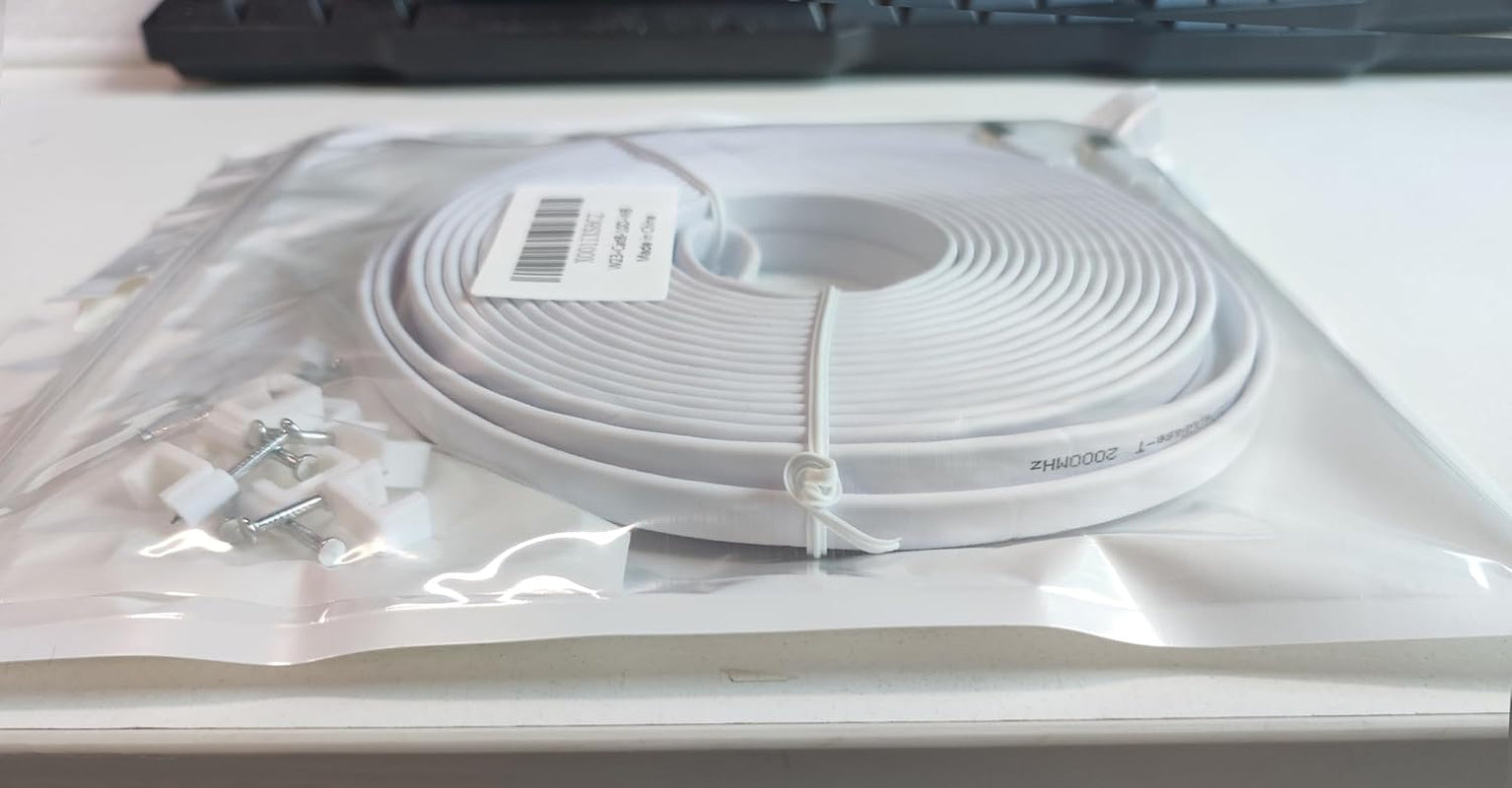 Cavo Ethernet 10 Metri, Cat 8 Cavo Lan 10M Schermato Cavo Di Rete Alta Velocità Fibra Bianco 40Gbps 2000Mhz Cavo Internet 10 Mt Lungo RJ45 Gigabit Filo Lan per Router, Modem, PS4/5 (10 Clips)