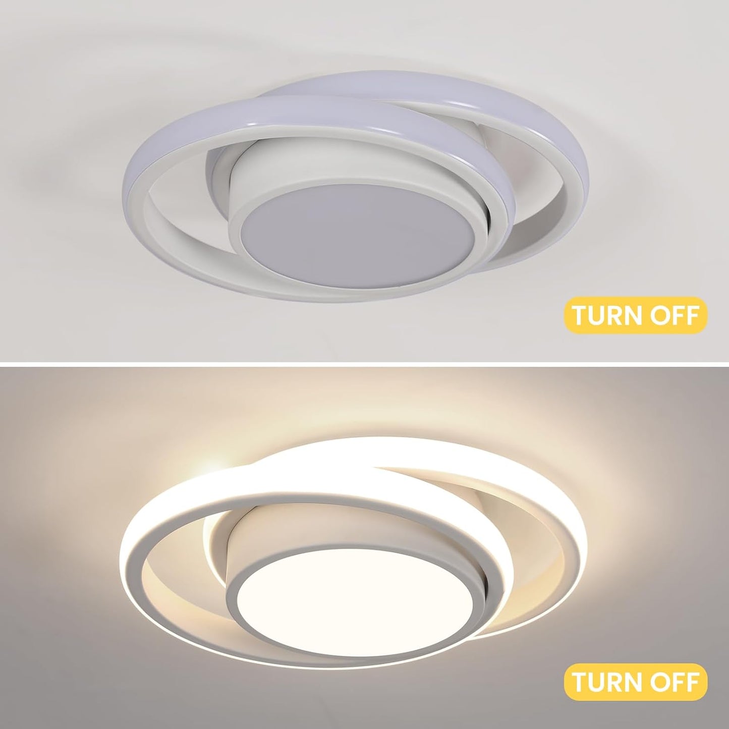 Plafoniere LED, Lampada Da Soffitto 32W 2350LM, Rond Plafoniere Moderno per Soggiorno Cucina Bagno Camera Da Letto Corridoio, Luce Naturale 4500K, Diametro 28Cm