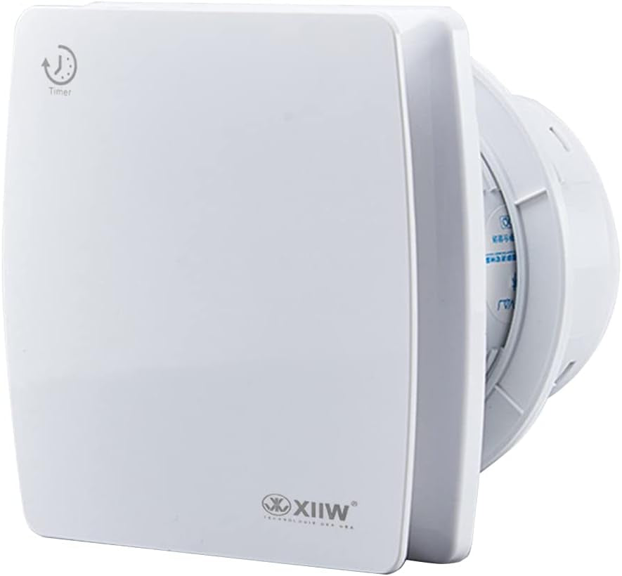 100Mm Ventilatore Da Bagno Con Timer, Diametro 100 Mm, Ventilatore Di Scarico Con Deflettore Di Riflusso,Aspiratore per Bagno per Toilette,E Cucina, 95 M³/H, 12 Watt, 34 Db, IPX4 (Bianco)