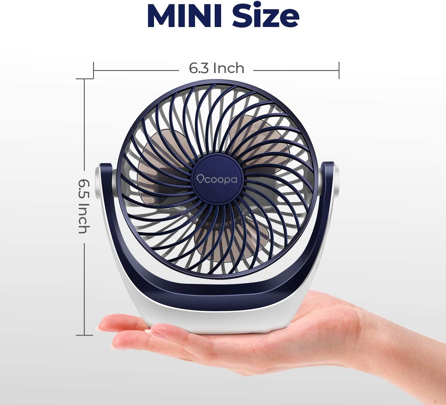 Ventilatore Da Tavolo,Mini Ventilatore Usb,Con Forte Flusso D'Aria E Funzionamento Silenzioso, Velocità Regolabile, Testa Girevole a 360 °, per Scrivania, Ufficio, Casa