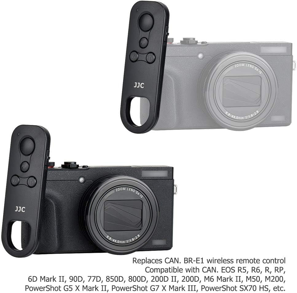BR-E1 Telecomando Wireless Bluetooth per Canon EOS R10 R7 R3 R5 R6 R RP 90D 77D 850D 800D 200D II, 200D M50 M200, 6D Mark II, M6 Mark II, G5 X Mark II, G7 X Mark III, SX70 HS