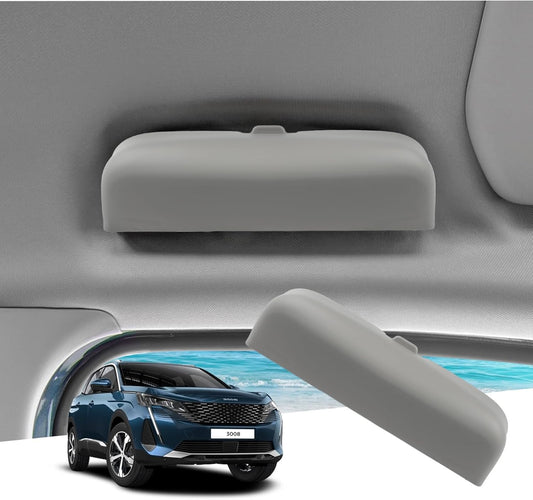 [Migliorato plus 2016-2023 2024 Peugeot 3008 5008 Custodie Occhiali Da Sole, Peugeot 5008 Contenitore Organizer, Porta Occhiali, Taglie Forti, Originale OEM, Accessori Peugeot 3008 (Grigio)