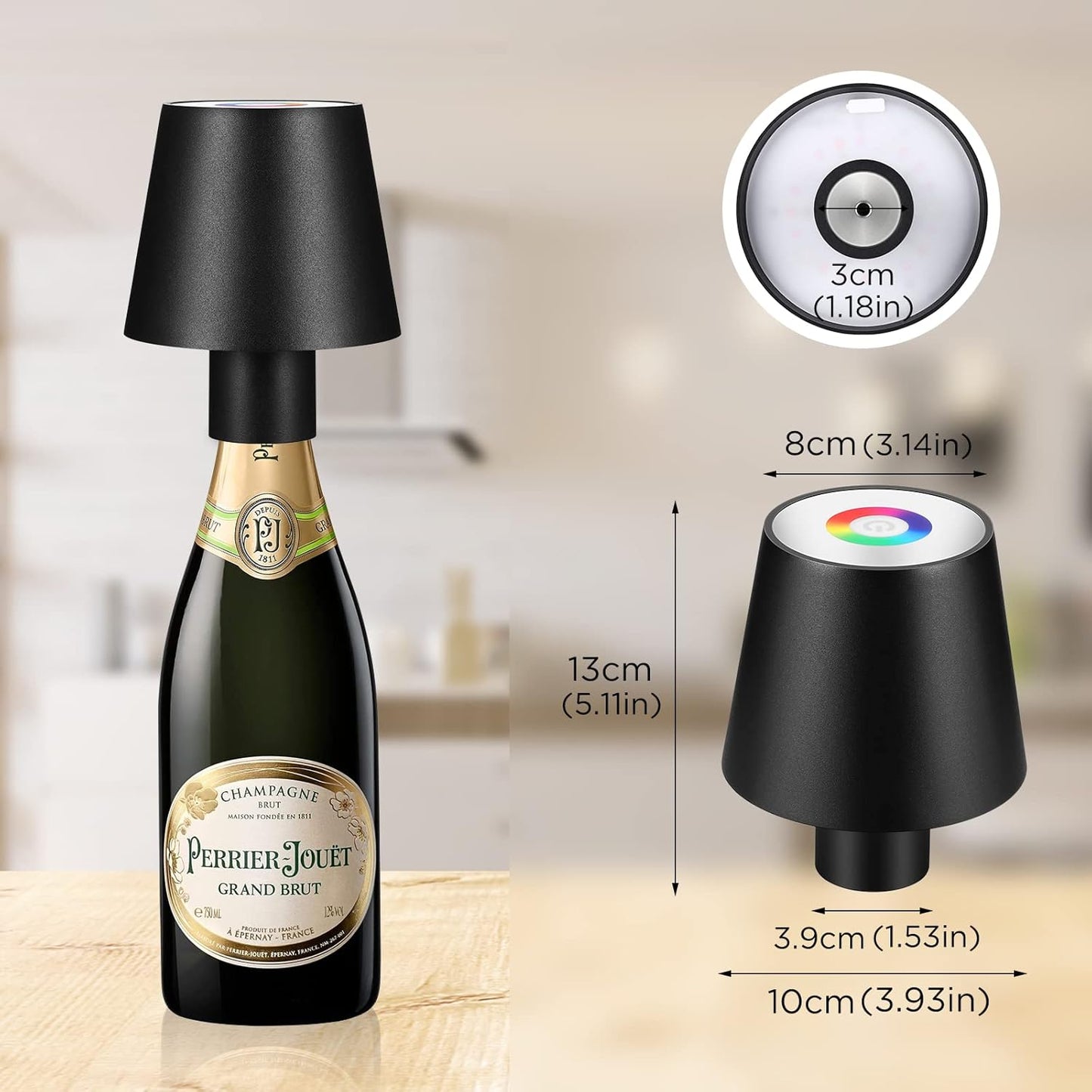 Lampada Da Tavolo a LED Senza Fili, Ricaricabile, Con Batteria Da 5200 Mah, 3000 K, RGB Dimmerabile, Portatile, IP54, Impermeabile, per Interni Ed Esterni, Ristorante Bar