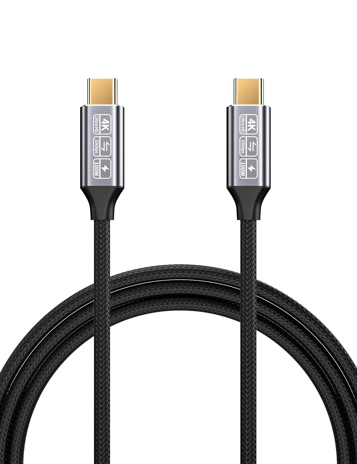 Cavo USB C a USB C 3.1 Gen2 4M 10Gbps Trasferimento Dati, 100W 20V/5A Cavo Ricarica USB C 4K Video Output,Cavo USB Type-C Compatibile Con Cavo Thunderbolt 3 per I-Pad Pro, Macbook Pro, Samsung S24