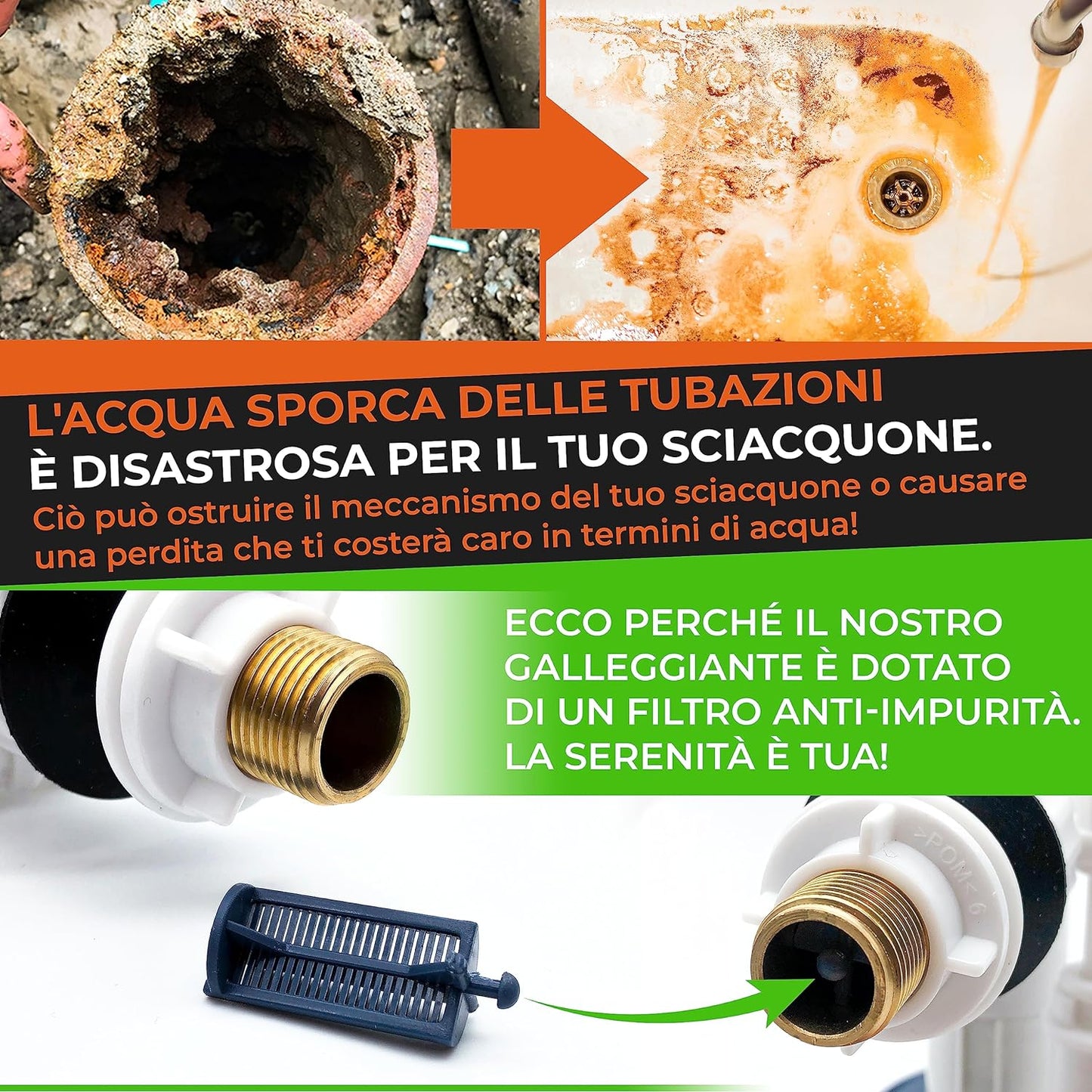 Galleggiante Cassetta Wc Riempimento Ultrarapido Facile Da Montare[Pronto All'Uso=Filtro + Istruzioni Incluse] Meccanismo Qualità Premium Fino a 1 Millione Di Innesto. Rubinetto Meccanismo Universale
