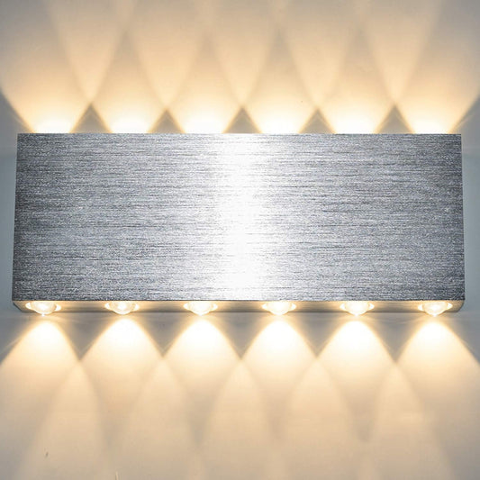 24W Applique Da Parete Interni Lampada a Muro Applique LED Moderne in Metallo per Decorazione Soggiorno Camera Da Letto Bagno Colore Bianco Caldo