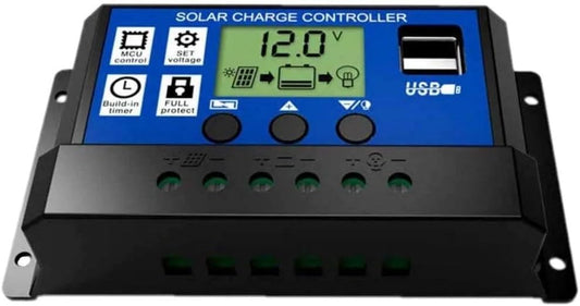 20A 12V / 24V Intelligente Regolatore Di Carica Pannello Solare Con Display E Porta USB, Regolatore Di Tensione E Amperaggio per Pannello Solare Lampada Batteria E LED Illuminazione