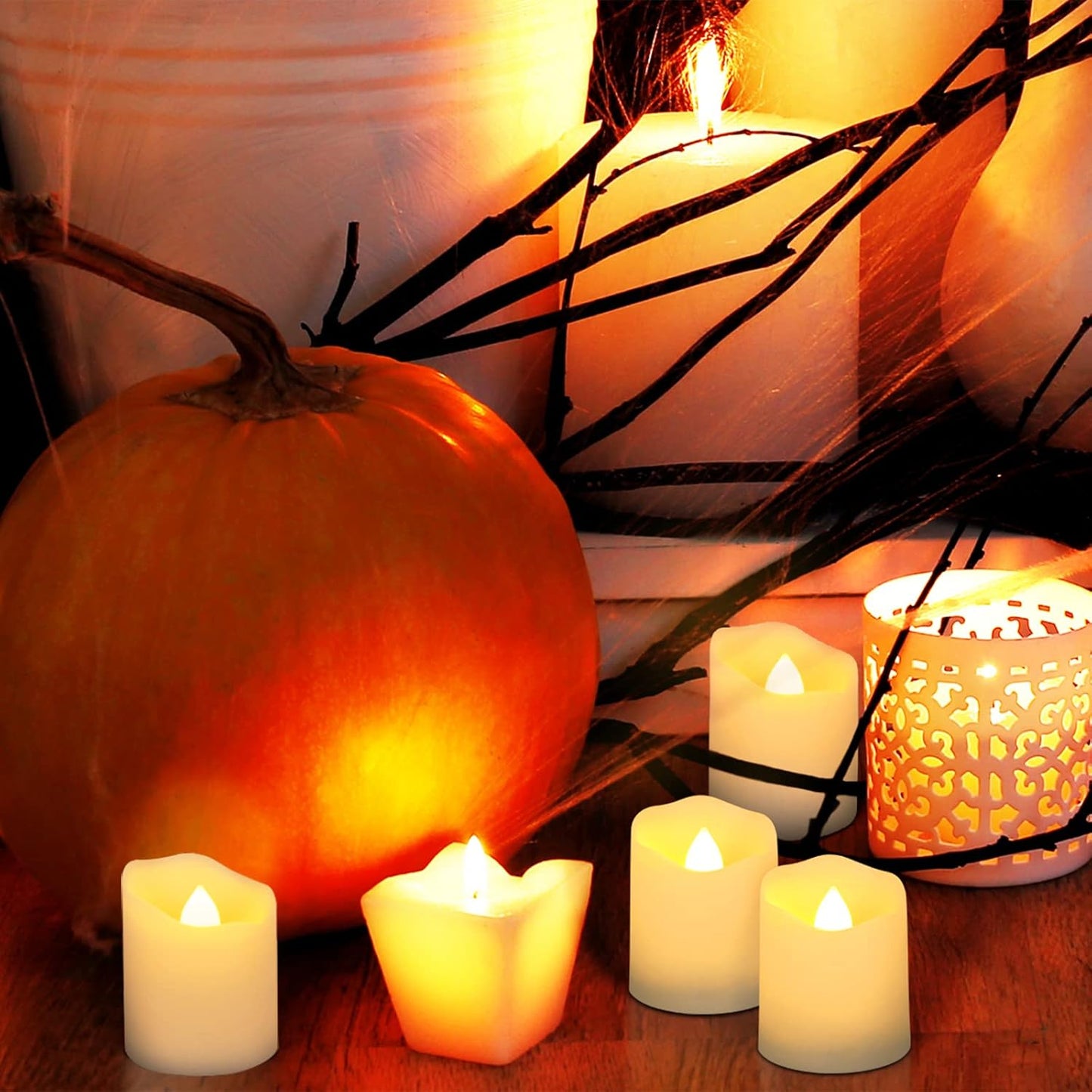 12 Lumini Ricaricabili a LED Con Timer a Distanza, Ricaricabili, Senza Fiamma, Luce Bianca Calda, Decorazione per Halloween, Natale, Matrimonio, Decorazione (Con 2 Cavi Di Ricarica USB)