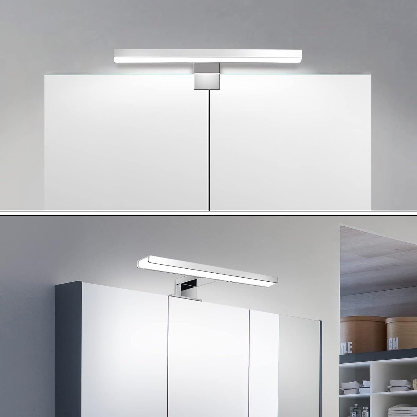 Lampada Da Specchio LED 5W 400LM, Lampada Da Specchio per Bagno Bianco Freddo 6000K, Lampada Da Armadio 30Cm IP44, 230V Illuminazione per Specchio Bagno (300Mm)