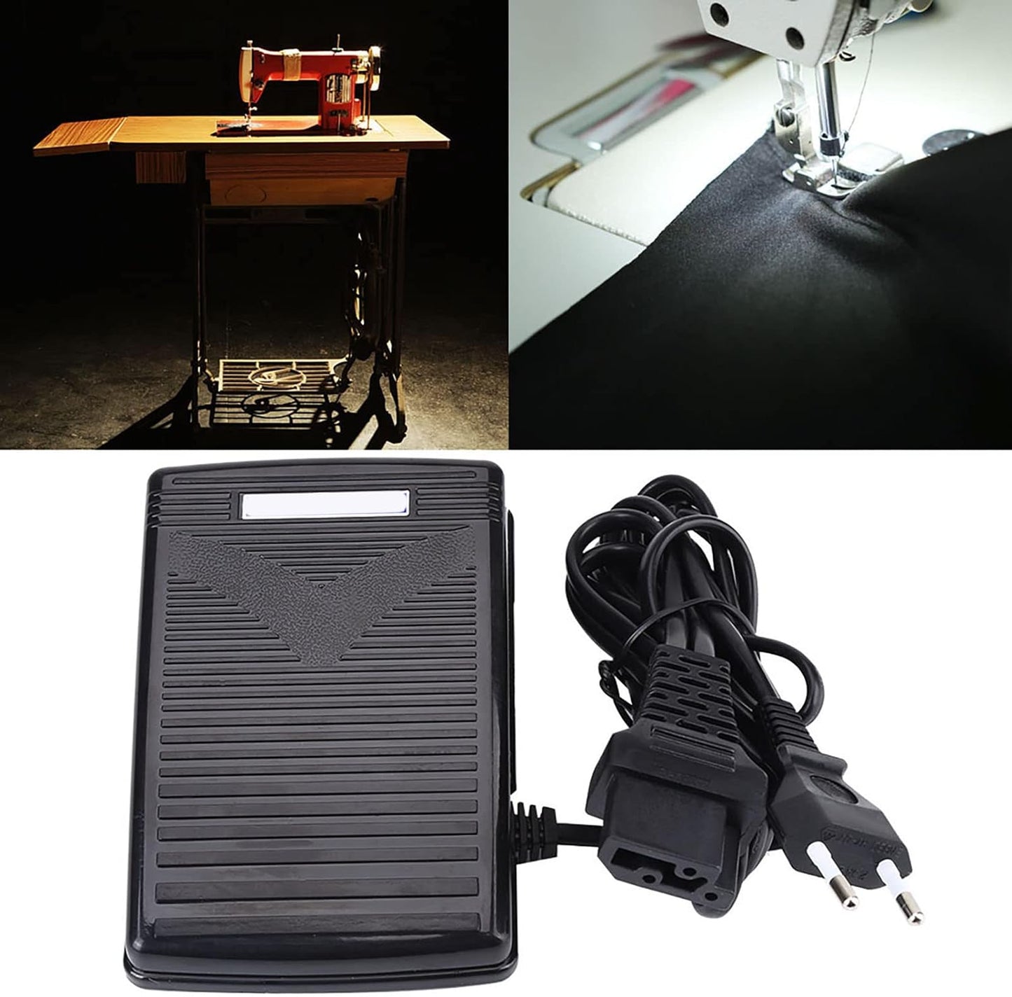 Cavo Di Comando a Pedale Elettronico Con Pedale Di Controllo a Pedale 220V Con Cavo Di Alimentazione per Macchina Da Cucire Singer 974 (Spina Europea) (EU Plug 200-240V)