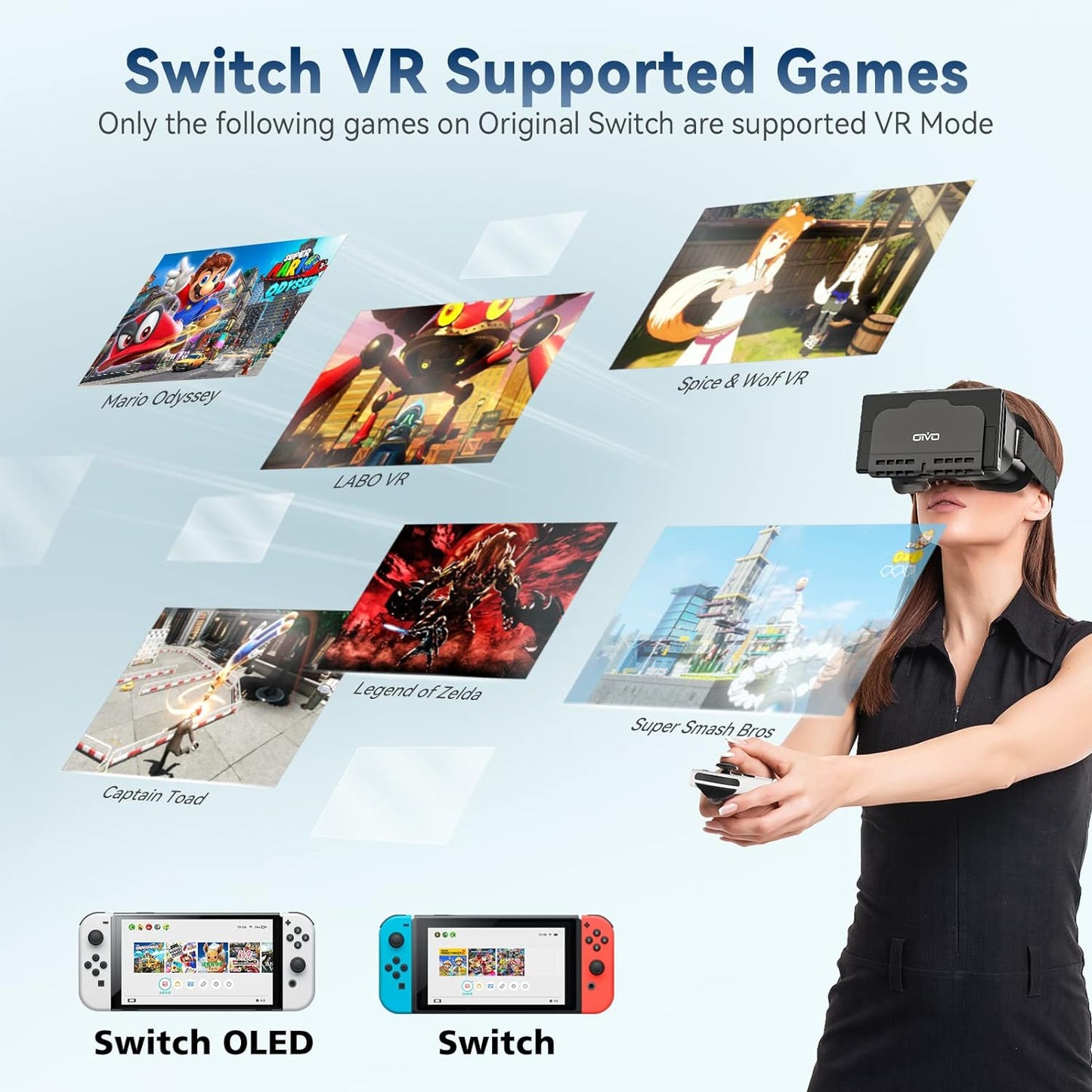 VR per Nintendo Switch E Nintendo Switch OLED, Realtà Virtuale per Nintendo Switch, Occhiali 3D per Nintendo Switch, Occhiali VR per Nintendo Switch E Nintendo Switch OLED