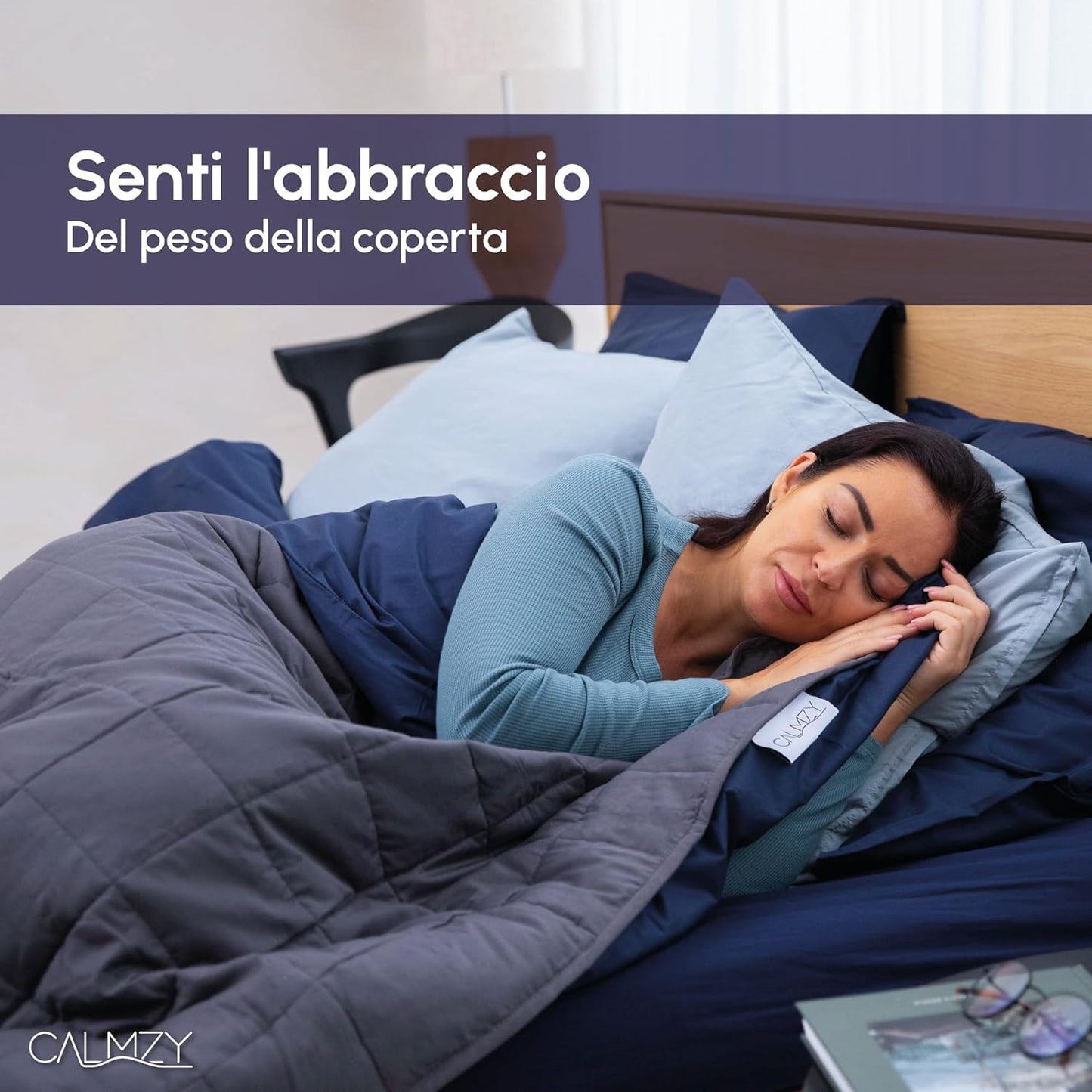 Coperta Pesante 150X200 - Piumino Pesante - Coperta Di Relax Con Perline Di Vetro - Coperta Pesante per Adulti - Coperta Terapeutica in Cotone Al 100% Di Alta Qualità - Coperta Pesante 8 Kg