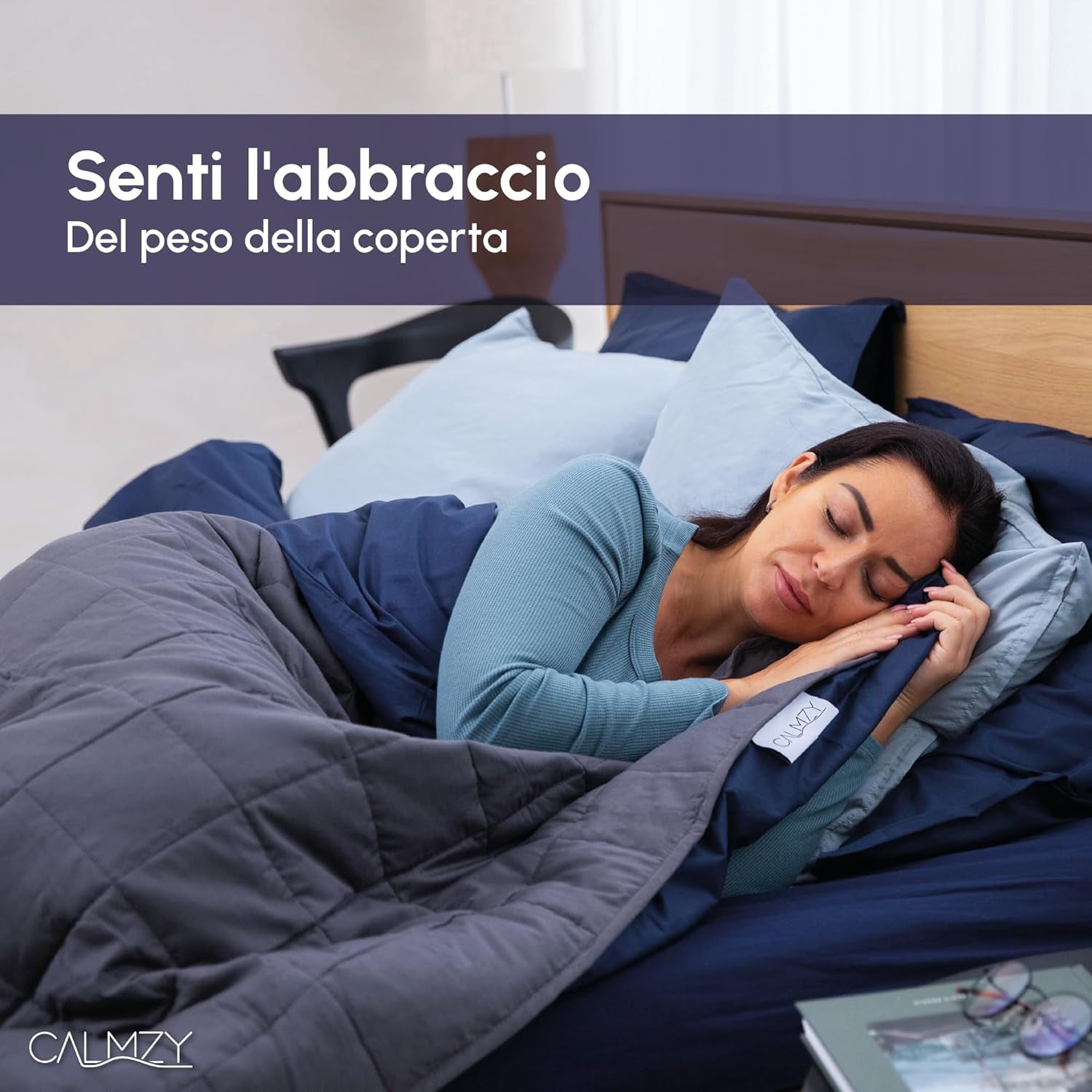Coperta Pesante 150X200 - Piumino Pesante - Coperta Di Relax Con Perline Di Vetro - Coperta Pesante per Adulti - Coperta Terapeutica in Cotone Al 100% Di Alta Qualità - Coperta Pesante 8 Kg