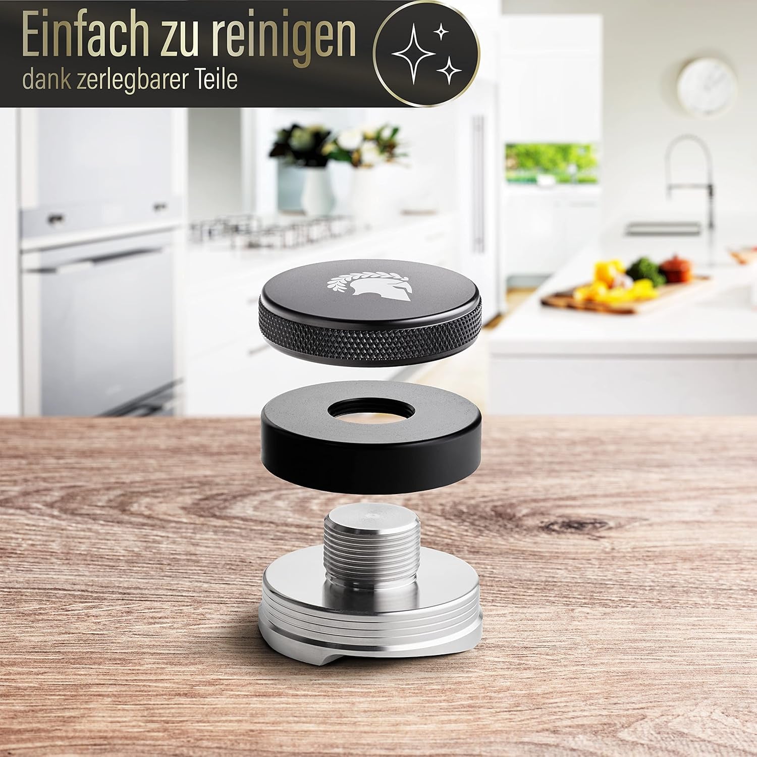 ® Distributore in Acciaio Inox Nero Regolabile in Altezza – Leveler Tool per Una Perfetta Farina Di Caffè Nel Portafiltro – Distributore Espresso per Risultati Perfetti. (54Mm)
