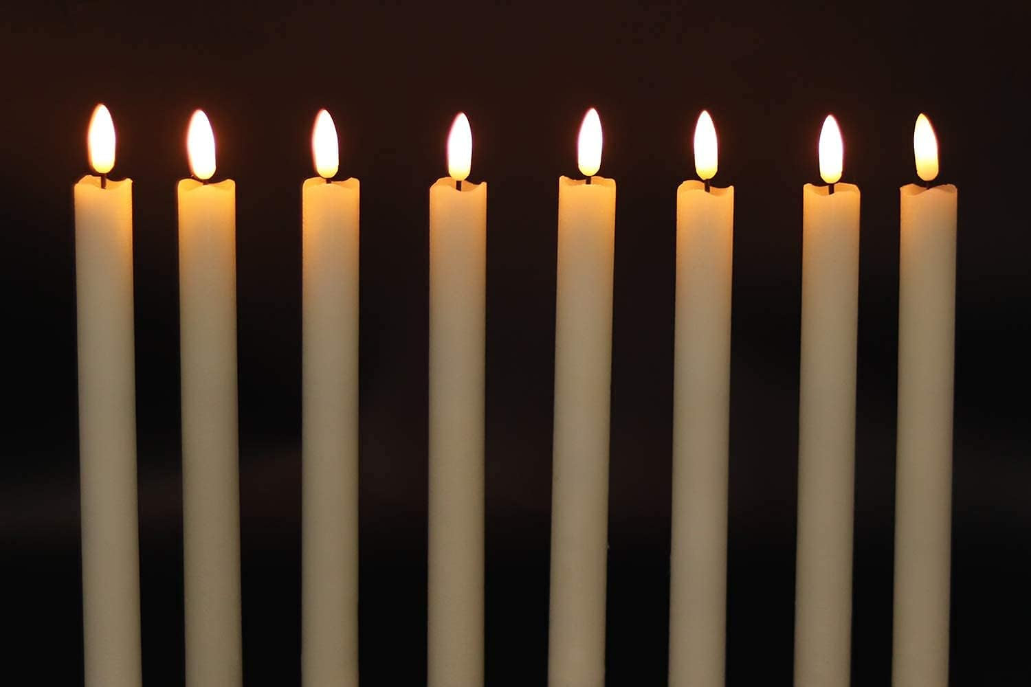 Candele Coniche Senza Fiamma, Avorio Tremolanti Con Telecomando a 10 Tasti, Funzionamento a Batteria a LED, Stoppino 3D, in Vera Cera