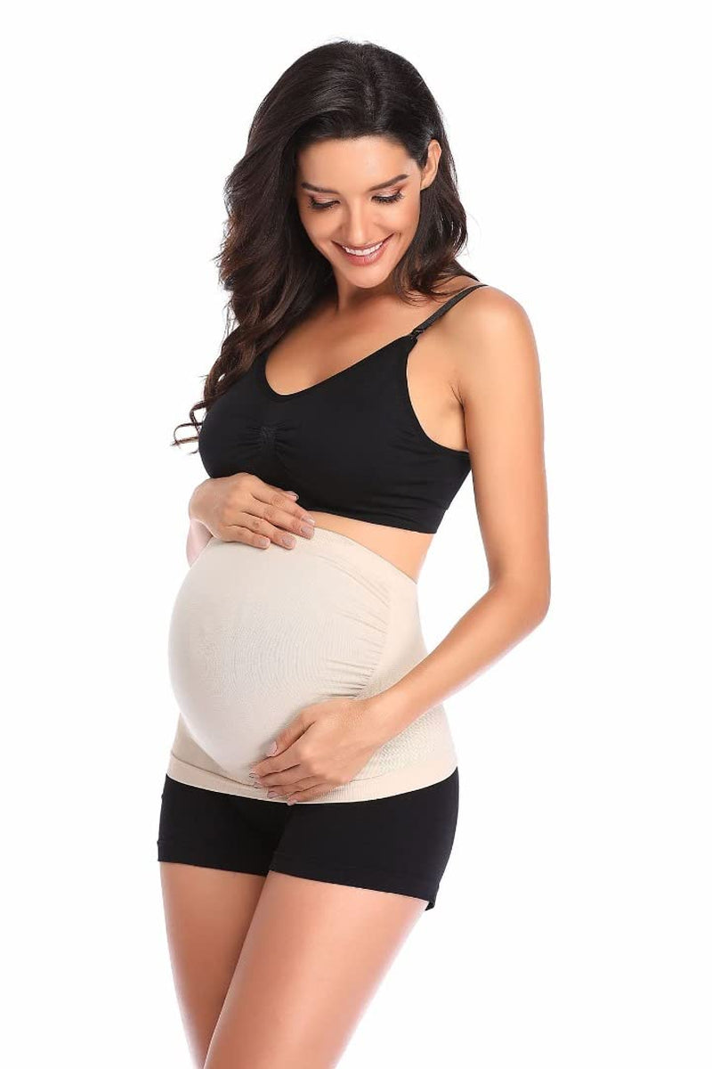 |Belly Love| Fascia Gravidanza Sostenitiva Premaman | Fascia Di Sostegno per Gravidanza, per Supporto E Copertura Della Pancia|Nero E Beige (XXL, Beige)