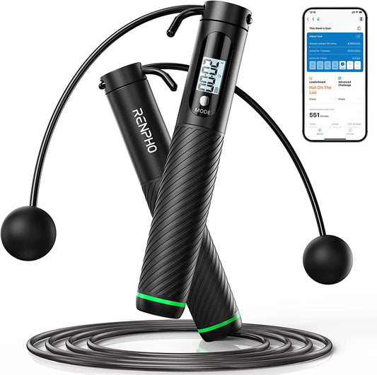 Corda per Saltare Smart Con Contatore, Corde per Saltare Senza Filo Regolabile, Analisi Dati APP, Corde per Saltare Crossfit Veloce, Attrezzatura Da Allenamento per Bambini Donne
