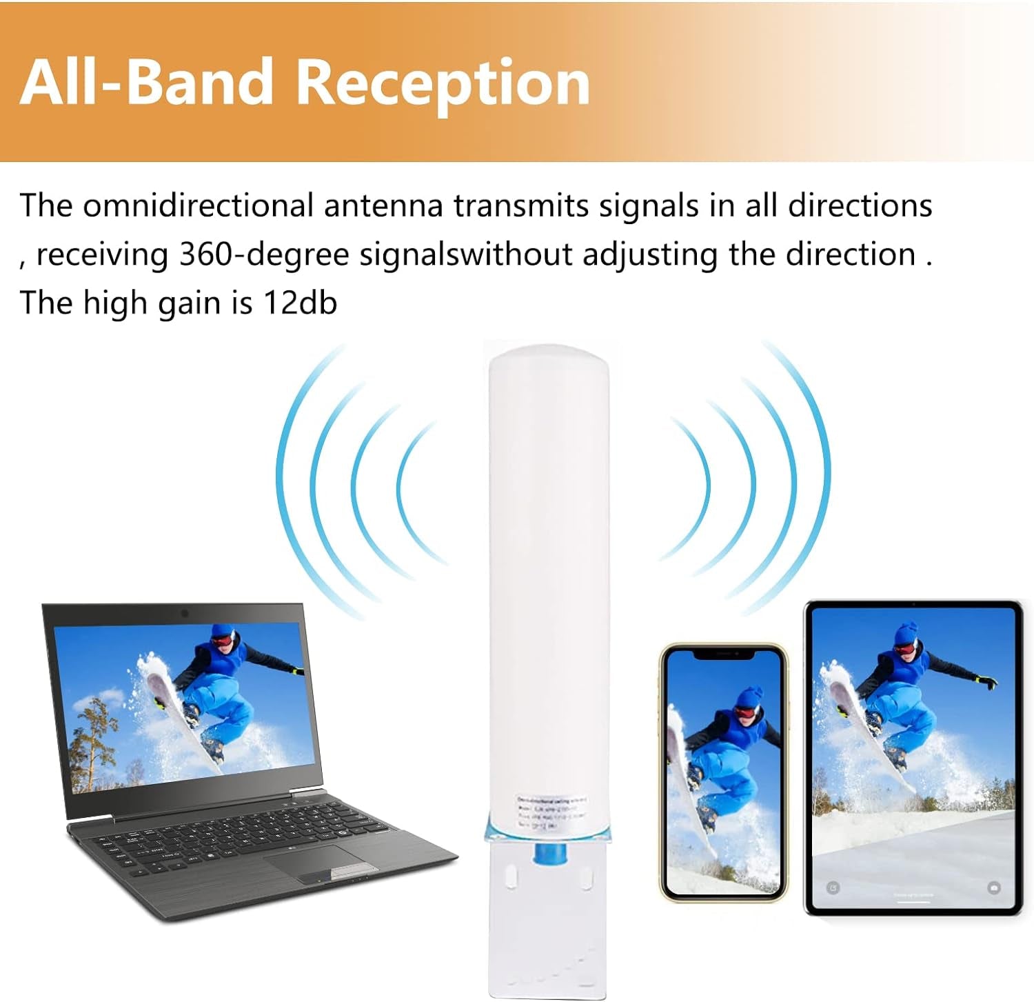 Antenna 4G LTE Esterno Mimo Omnidirezionale 698-2700 Mhz Connettore Sma,Con Adattatore CRC9 Ts9,Guadagno Fino 12 Dbi, per Router 4G Router Hotspot Mobile Wireless Home Phone(Cavo 2 X 5M)