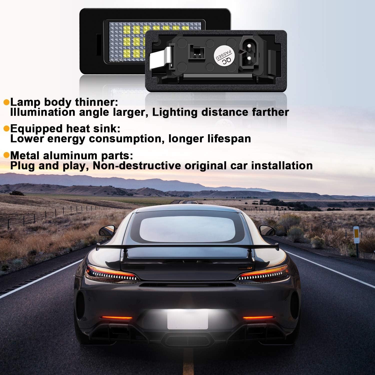 LED Luci Targa per Auto Lampada Targa 3582 SMD Con Canbus Nessun Errore 6000K Xeno Bianco Freddo per E39/E60/E90/E91/E92/E87/F10 Ecc., 2 Pezzi