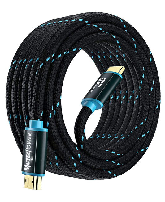 7.5 Metri Cavo 8K HDMI 2.1V Ad Altissima Velocità 48Gbps 8K@60Hz & 18Gbps 4K@120Hz Con HDR, VRR E Earc - 26 AWG Omologato UL Cavo Maschio a Maschio Da 7.5M Blu/Nero Intrecciato