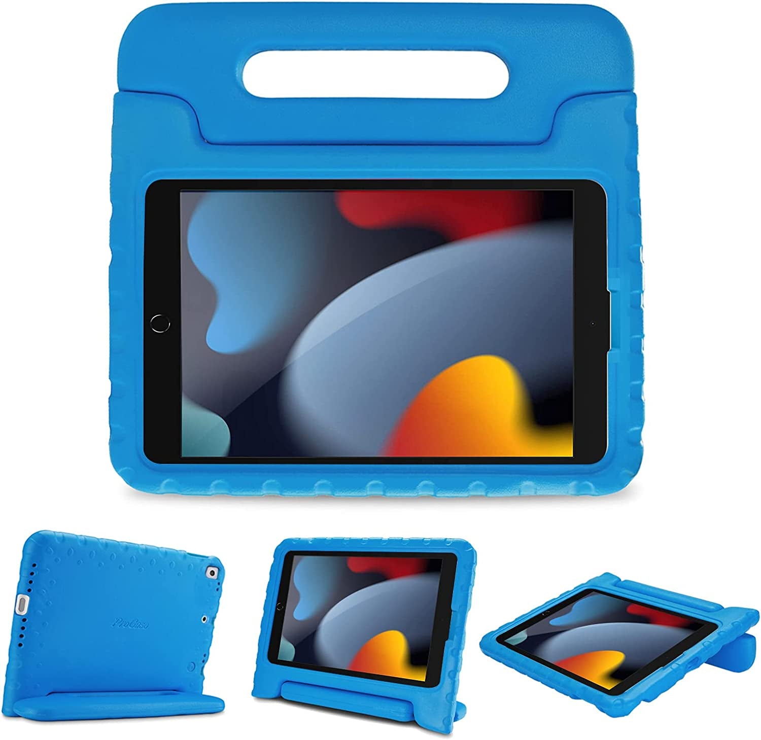 Custodia Bambini per Ipad 9 2021/Pad 8 2020/Pad 7 2019/Ipad 10.2/Ipad Pro 10.5 2017/ Ipad Air 3 2019, Rigida Custodia Antiurto per Bambini Con Kickstand,Leggera Protettiva Custodia -Blu