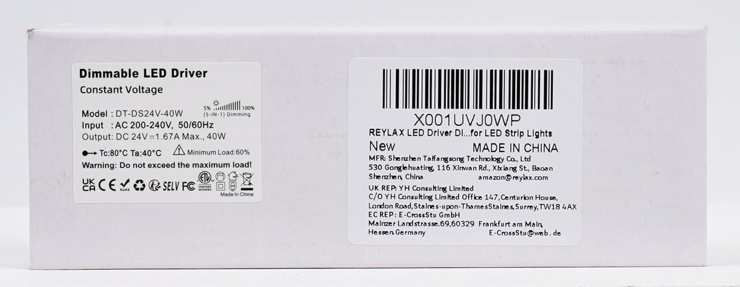 Trasformatore LED 24V 40W Dimmerabile, Triac & 0-10V&1-10V & PWM & Resistenza Da 100K, Alimentatore 24V 1.66A Di Tensione Costante, Driver LED AC 220V to DC Trasformatori Di Bassa Tensione