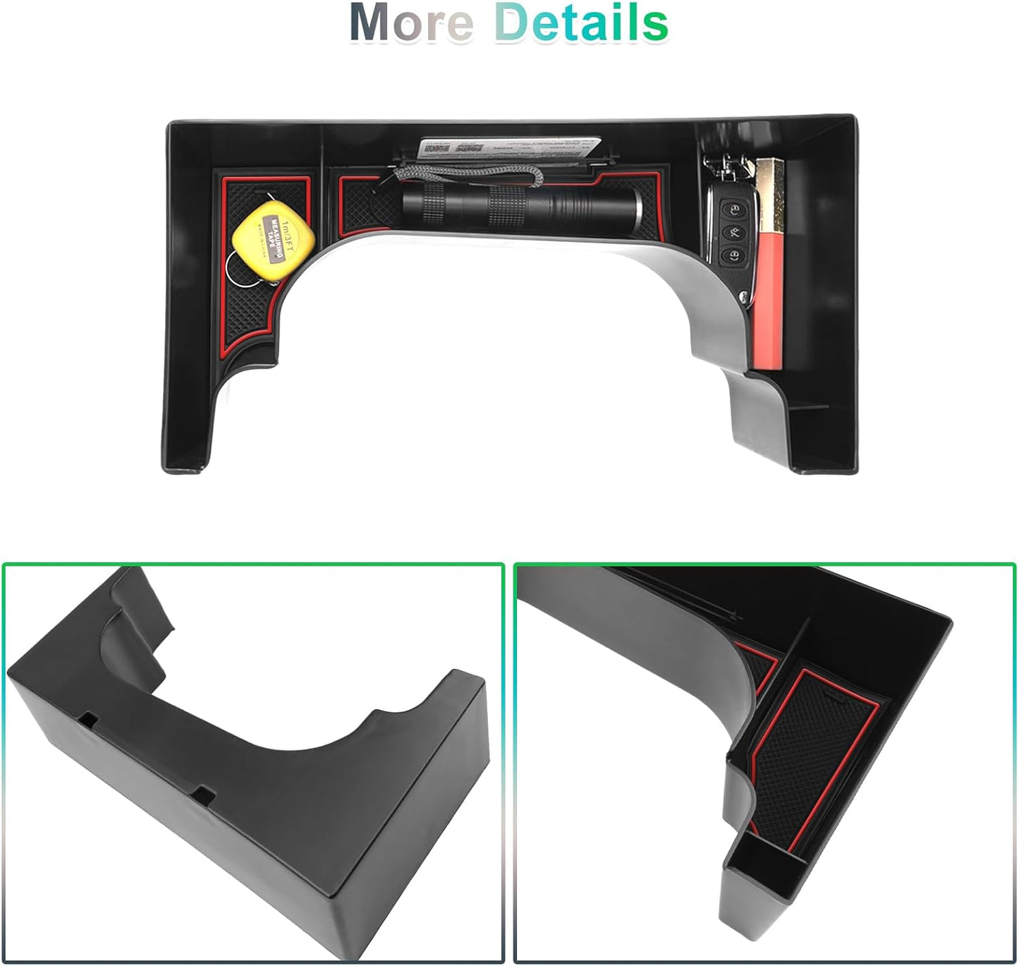 Hyunda-I Kona SX2 2024 2025 (Elettronico Automatico)[Benzina] Contenitore Portaoggetti Console Centrale, Organizer Accanto Al Portabicchieri, Compatibile Con Accessori Hyundai Kona 2024 (Rosso)