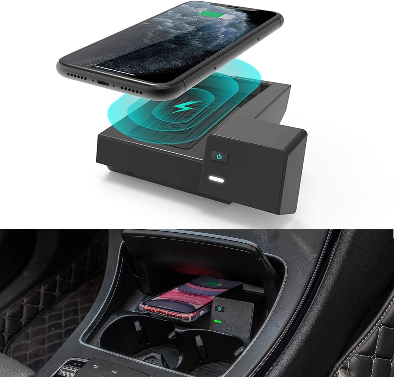 Caricabatterie Wireless per Cellulare Da Auto, Adatto per Mercedes-Benz W177 W247 W205 W212 W213 T-Model S205 S212 S213 Coupe C205 C207 C238 Cabrio A207 A238 (W205 S205 C205 5(BJ 20) 15-21) Modello A