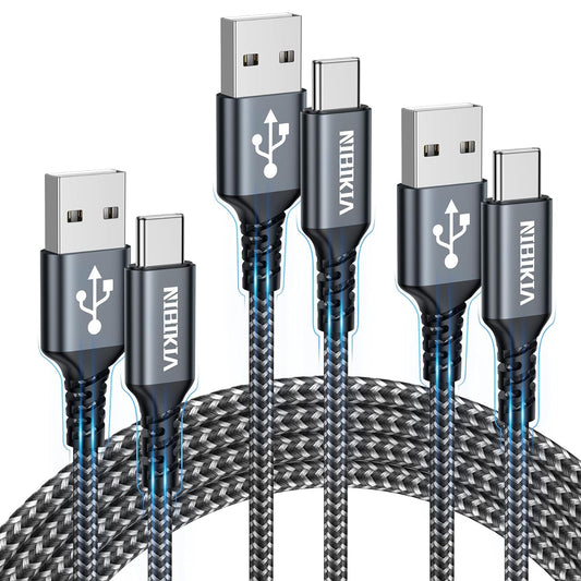 Cavo USB C, Cavo USB Type-C [3Pezzi/ 0.5M+1M+2M] Caricabatterie Cavetto Ricarica Rapida Filo Caricatore Carica per Samsung S23 S22 S20 S10 S8, A20E A33 A52 A53 A54