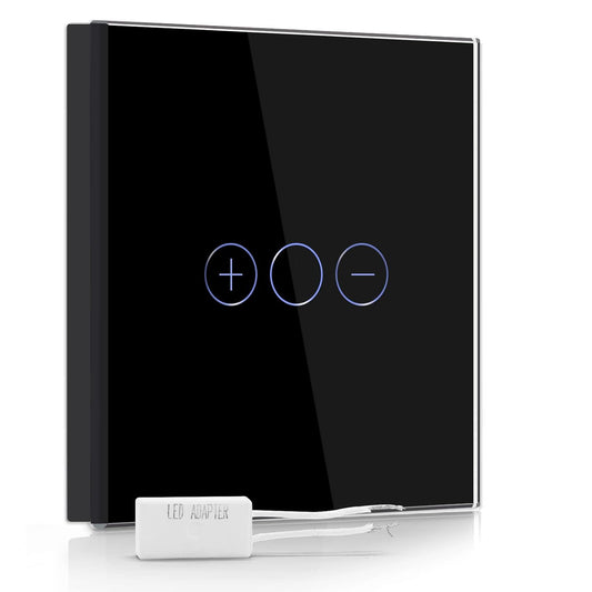 Interruttore Dimmer 1 Gang 1 Via,Interruttore Dimmer Led Con LED Display Light,Nero Dimmer Interruttore Touch Con Pannello in Vetro Temperato