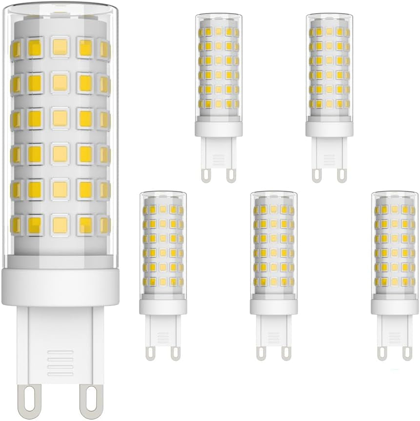 6 Pezzi Lampadina LED G9, Bianco Naturale 4000K, 9W Equivalente 70W Lampada Alogena, Angolo Di Visione 360°, AC220-240V, Ideale per Camera Da Letto Soggiorno Cucina Sala