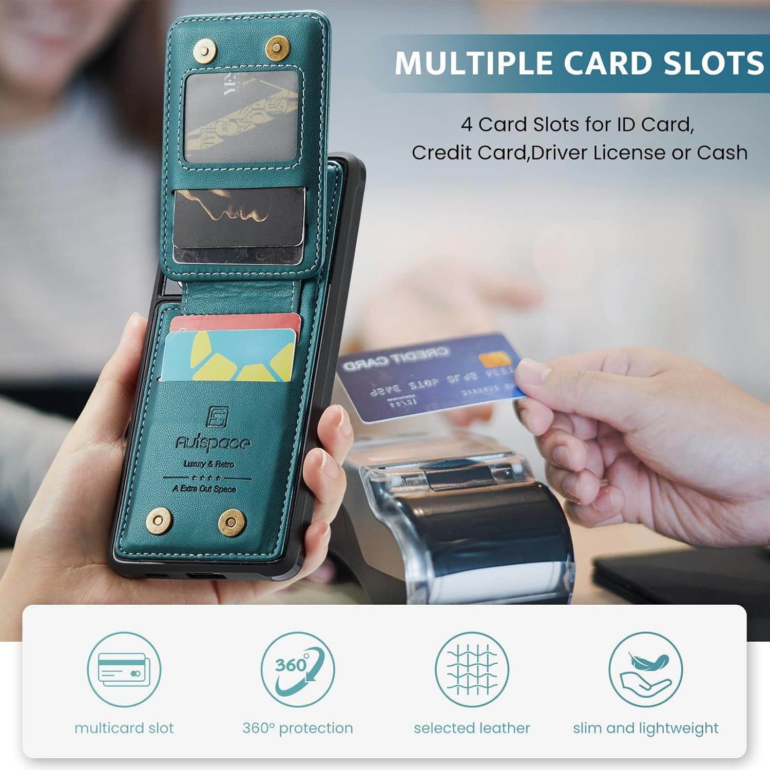 Custodia a Portafoglio per Galaxy S23 plus Con Blocco RFID, Antiurto [Pelle PU Di Alta Qualità] [Slot per Schede] [Chiusura Magnetica] Custodia a Portafoglio Verticale in Pelle Compatibile Per
