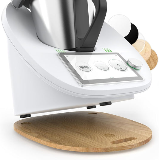 Tavola Scorrevole per Bimby TM6 TM5 in Nobile Quercia, Vassoio Scorrevole per Thermomix, Facile Da Spostare