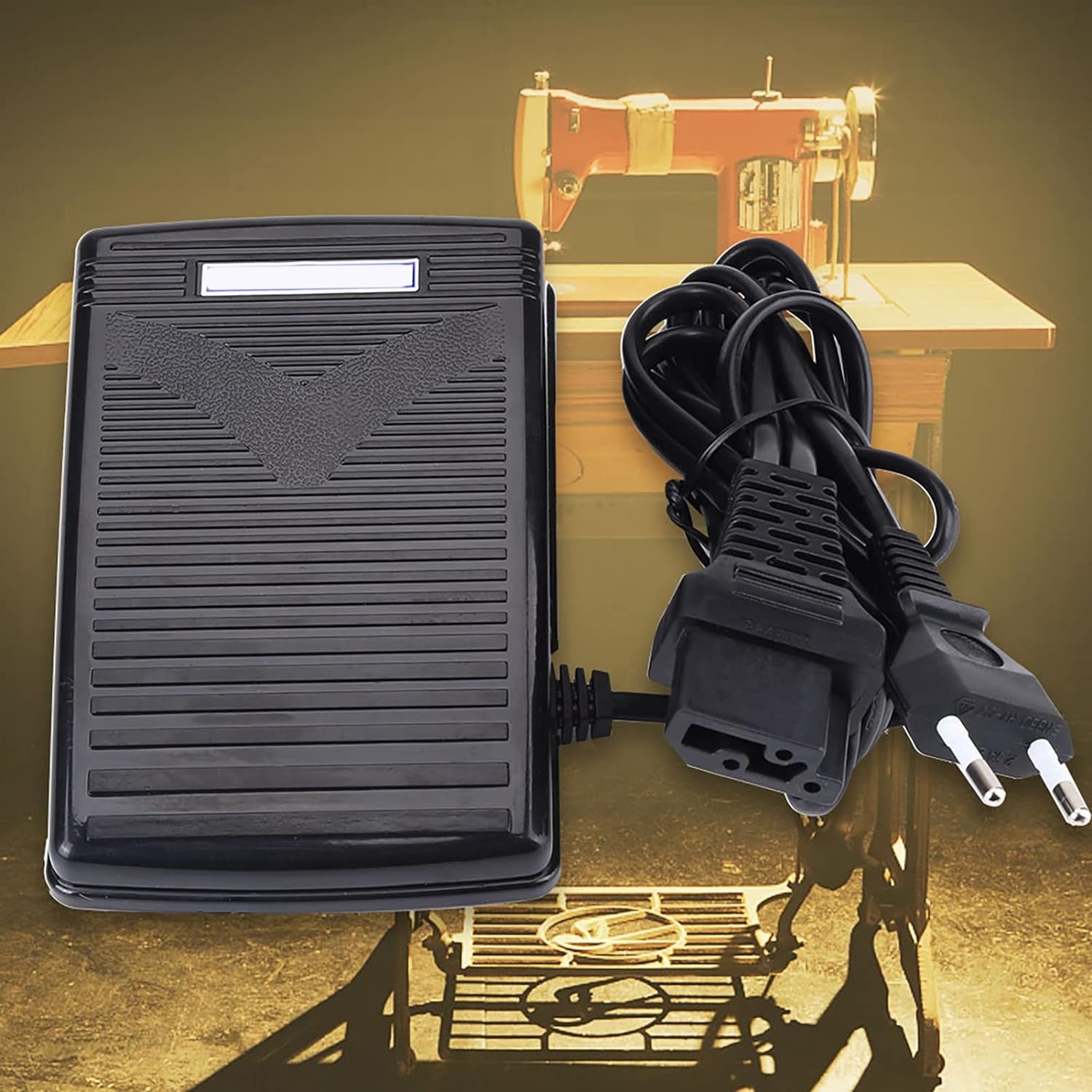 Cavo Di Comando a Pedale Elettronico Con Pedale Di Controllo a Pedale 220V Con Cavo Di Alimentazione per Macchina Da Cucire Singer 974 (Spina Europea) (EU Plug 200-240V)